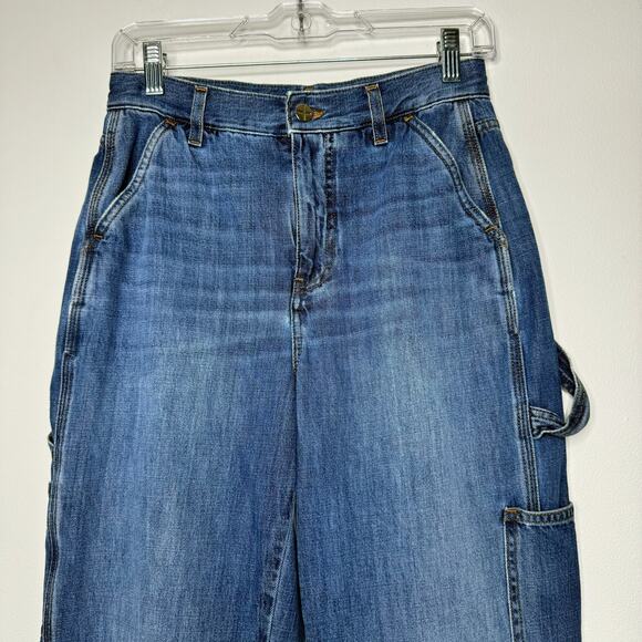 ME+EM Authentic Relaxed Carpenter Jeans Utility Straight Medium Wash Size 25 - Picture 3 of 9